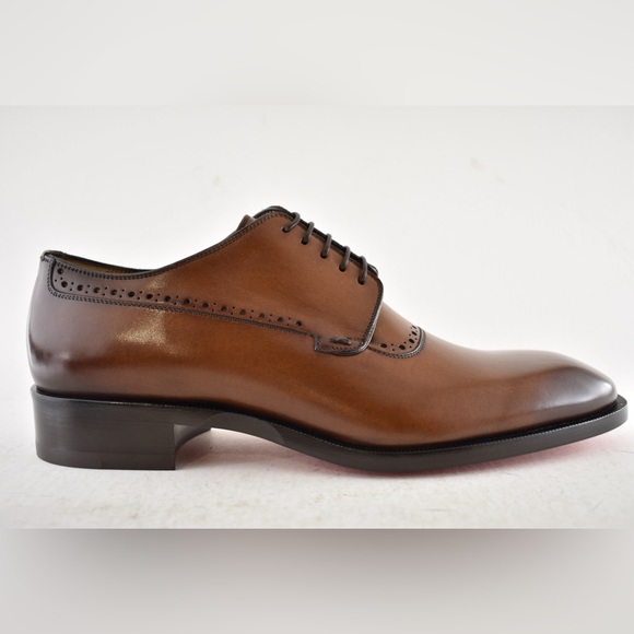 Christian Louboutin Sartoby Flat Brown Leather Dress Oxford Derby Loafer 45 12 main image 5